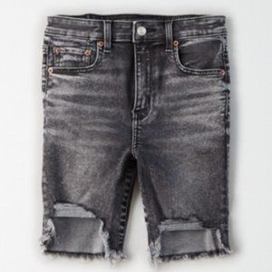 AE High Waisted Denim Biker Shorts Size 4